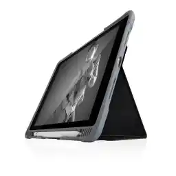STM Dux Plus Duo for iPad Case 9th/8th/7th Gen 10.2-inch ipad case, Maximum Drop Protection & Clear Back, Storage for Apple Pencil or Logitech Crayon with Magnetic Battery Saving On/Off Cover- Black