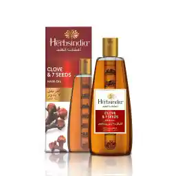 Herbsindia Clove & 7 Herbal Seeds Hair Oil With Nourish Tube | For Thicker & Shinier Hair| Silicone & Paraben Free | All Hair Types| 180ml