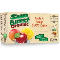 Sun Blast Organic Apple & Mango Juice - 10 x 200ml