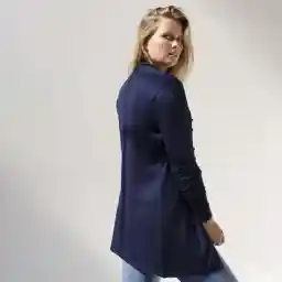 خوب! شرکتی - ژاکت کش باف پشمی زنانه SAAR - گشاد قد وسط - بافتنی ویسکوز ظریف - رنگ سرمه ای - M