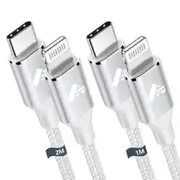 Aioneus USB C to Lightning Cable, [2Pack 1M+2M] Fast Charger USB-C iPhone Charger Cable MFi Certified Type C to Lightning Cable Compatible with iPhone 14 13 12 11 Pro Max Mini XR XS 8 Plus,iPad