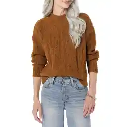 Amazon Essentials Women's Soft-Touch Modern Cable Crewneck Sweater (Available in Plus Size)