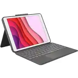 Logitech Combo Touch-trackpadcase voor iPad (7e, 8e en 9e generatie) met nauwkeurige trackpad, laptopachtig verlicht toetsenbord en Smart Connector-technologie - Grafiet