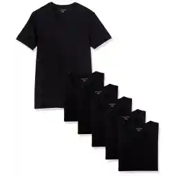 Amazon Essentials Men's V-Neck Undershirt, Breathable, Cotton, Pack of 6