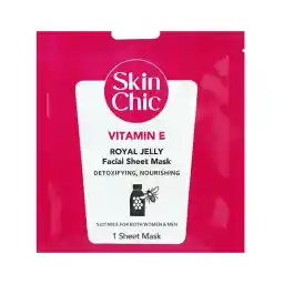 ماسک صورت ورقه ای ویتامین E با عصاره رویال ژلی حجم 25 میلی لیتر | اسکین شیک