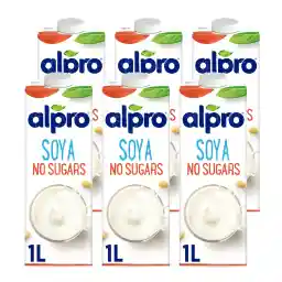 Alpro Soya Unsweetened Drink, 100% Plant-Based, Lactose & Dairy Free - 1L (6X1L)