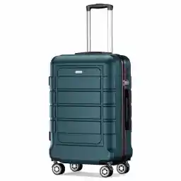 SHOWKOO Luggage Sets 3 Piece Expandable PC+ABS Hard Shell Suitcase Lightweight Durable Double Spinner Wheels 20"24"28"- Army Green