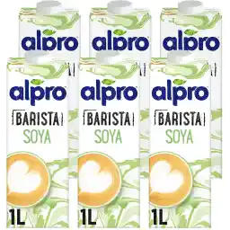 Alpro Barista Soya Drink, 100% Plant-Based, Lactose & Dairy Free - 1L (6x1L)