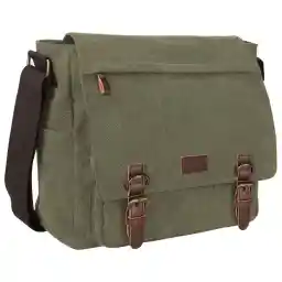 S-ZONE Large Men Crossbody Messenger Shoulder Bag Fit for 15.6 Inch Laptop Canvas Briefcase Satchel