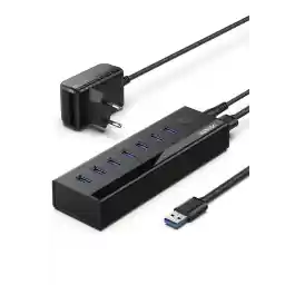 هاب USB UGREEN با منبع تغذیه DC 5V/2A 7 پورت USB 3.0 هاب.