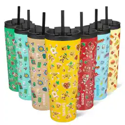 BJPKPK 26oz Insulated Tumbler With lid And Straw Stainless Steel Tumblers Travel Coffee Mug Reusable Thermal Cup,Hawaii Fruits Yellow