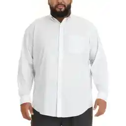 Van Heusen Men's Big and Tall Traveler Stretch Long Sleeve Button Down Black/Khaki/Grey Shirt