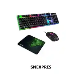 صفحه کلید SNEXPRES سیمی RGB با نور پسزمینه بازی رایانه شخصی