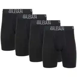 Gildan Men's Cotton Stretch Long Leg Boxer Brief (Pack of 4)