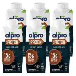 Alpro Soya High Protein Chocolate Drink, 100% Plant-Based, Lactose & Dairy Free - 250ml (6x250ml)