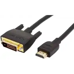 Amazon Basics HDMI to DVI Adapter Cable, Bi-Directional 1080p, Gold Plated, Black, 6 Foot (2M), 1-Pack