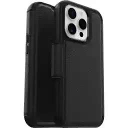 OtterBox Strada-hoesje voor iPhone 15 Pro voor MagSafe, schokbestendig, valbestendig, lederen folio met kaarthouder, 3x getest volgens militaire standaard, Zwart