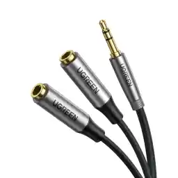 UGREEN 3.5mm Splitter Double Headphone Jack Stereo Audio Adapter 2 Way Aux Dual Earphone Mini Jack 1 Male to 2 Female Y Cable Compatible with PC Laptop MacBook Pro 2021 TV iPad PS4 Speaker Soundbar