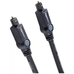 Amazon Basics Toslink Digital Optical Audio Cable, Multi-Channel, for Audio System, Sound Bar, Home Theatre, Gold-Plated Connectors, 1 meters, Black