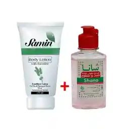 پک لوسیون بدن ثمین و ژل ضدعفونی کننده دست و سطوح | شانا