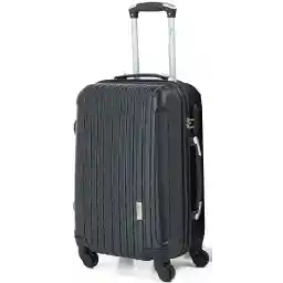 Senator Hard side Suitcase on Wheels Ultra Lightweight ABS Light Spinner Trolley Case with Spinner Wheels 4 - KH132 (24, Black)