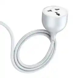 PEGANT 1 Way 5 Meters Universal Outlet Power Extension Cord, 5M Single Socket Cable Extender, 2500W One Plug Electric Wire for Desk, Table, Floor, Office, Car