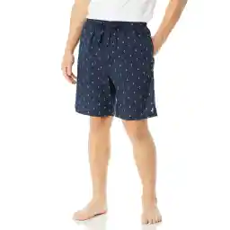 Nautica mens Soft Woven 100% Cotton Elastic Waistband Sleep Pajama Short Soft Woven 100% Cotton Elastic Waistband Sleep Pajama Short