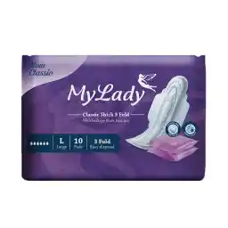 نوار بهداشتی بالدار New Classic ضخیم بزرگ با بسته بندی تکی 10عددی | مای لیدی