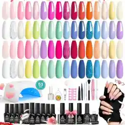 Beetles Gel Nail Polish Kit with UV Light - 31Pcs Nail Polish Set Popular Color Gel with Base and Matte&Glossy Top Coat Soak Off All Season DIY Manicure Kit Art Gifts for Women Teen Girls
