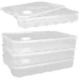 Set of 3 Stackable Egg Storage Tray, 72 Eggs Storage Trays With Locking Lids, Transparent Egg Holder, Egg Container Crisper Fridge Organizer Bins, Egg Box for Refrigerator, Hiking, Outdoor, Camping