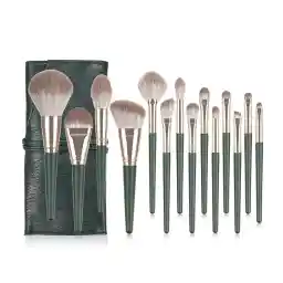 ست برس آرایشی مدل G1 رنگ سبز 14 عددی به همراه کیف | متفرقه