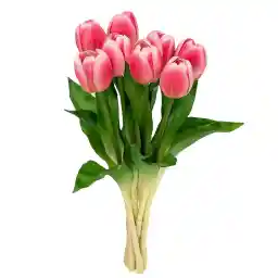 Artificial/Fake/Faux Flowers - Tulip Pink 8PCS for Wedding, Home, Party, Restaurant