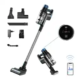 Proscenic P11 Smart Battery Vacuum Cleaner, 4-in-1 Vacuum Cleaner Wireless, 450W/30KPa Suction Power, Up to 60 Minutes Runtime, Pet Hair Brush Set, Smart App Display, 180° Adjustable
