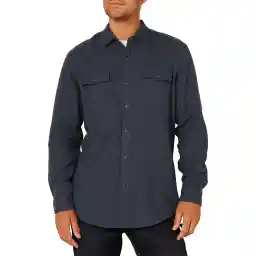 Amazon Essentials Mens Regular-Fit Long-Sleeve Two-Pocket Flannel Shirt