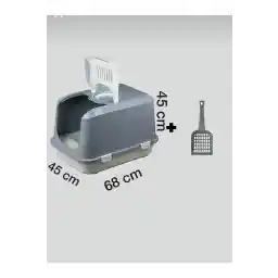 توالت گربه بسته سایز Orgakitty GIANT XXL با فیلتر بو و صفحه نمایش 68x45x45