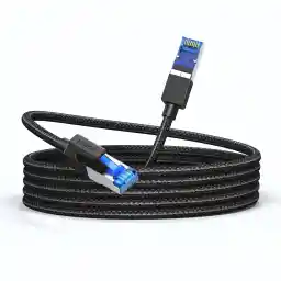 UGREEN Ethernet Cable 10M Cat 8 Gigabit Network Cord High-Speed 40Gbps 2000MHz RJ45 Internet Wire Braided Double Shielded Ethernet Cable Compatible with Gaming Switch PS4 PS5 PC Router TV Xbox