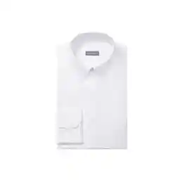 Van Heusen Men's Pinpoint Regular Fit Solid Button Down Collar Shirts, White, L