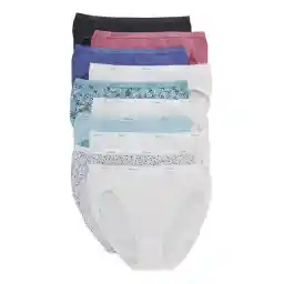 Hanes Women's Soft Cotton Tagless Hi Cut Panty, Multiple Packs