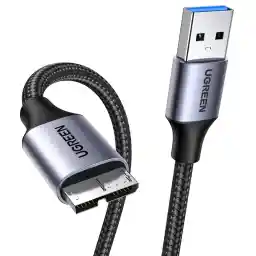 UGREEN Micro USB 3.0 Cable 1M USB 3.0 A Male to Micro B Cable Nylon Braided External Hard Drive Cable Compatible for Samsung Galaxy S5, Note 3, WD Camera, Hard Drive and More