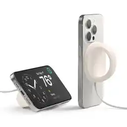 پایه گریپ elago سازگار با شارژر MagSafe - پایه دستگیره سیلیکونی سازگار با آیفون 15،14،13،12 [کابل شارژ گنجانده نشده است] (سنگ)