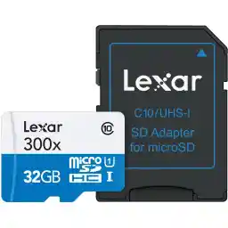 کارت حافظه microSDHC لکسار مدل High-Performance کلاس 10 استاندارد UHS-I U1 سرعت 45MBps 300X همراه با آداپتور SD ظرفیت 32 گیگابایت