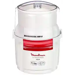 خردکن Moulinex La Moulinette AD5601 La Moulinette 800 W، خرد می کند، مخلوط می کند و به سرعت برش می دهد، سیستم 1-2-3، ظرفیت 200 گرم، تیغه فولادی ضد زنگ، تمیز کردن آسان، سفید/قرمز