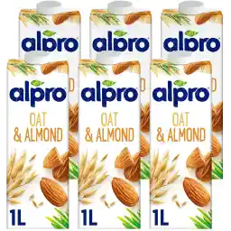 Alpro Oat Almond Drink, 100% Plant Based, Lactose & Dairy Free - 1L (6x1L)