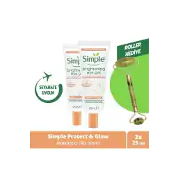 Simple Protect 'n' Glow Brightening Eye Cream Helps Reduce Dark Circles Vegan 25 Ml X2