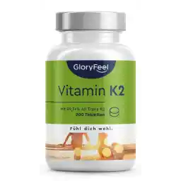 ویتامین K2 MK7، 200 کپسول، 200 میکروگرم در هر قرص با دوز بالا، مناکینون ممتاز 99.7+٪ All Trans MK7 (K2VITAL® by Kappa)، مکمل Vit K2 Pro برای مفاصل و غضروف، ساخت آلمان