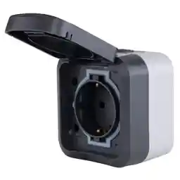 REV AquaStorm، 0004030400، سوکت، اتاق مرطوب، IP55، دو قطبی، روی سطح، آنتراسیت