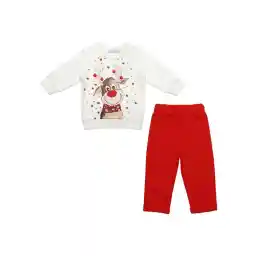 بلوز و شلوار نوزادی استخوانی قرمز فیورلا Fiorella مدل کریسمس کد 23547