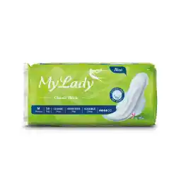 نوار بهداشتی ضخیم بالدار کتان کلاسیک سایز متوسط بسته 10عددی | مای لیدی