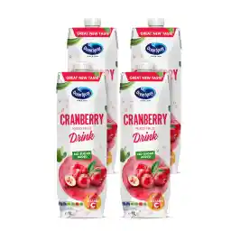Ocean Spray Cranberry Fruit Drink No Sugar Added, 1 Litre (Pack of 4)
