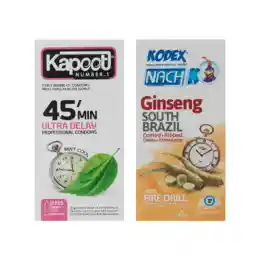 کاندوم کاپوت مدل Minutes 45 به همراه کاندوم Ginseng | ناچ کدکس